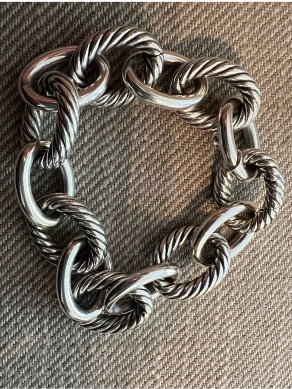 David Yurman Sterling Silver Cable Link Bracelet